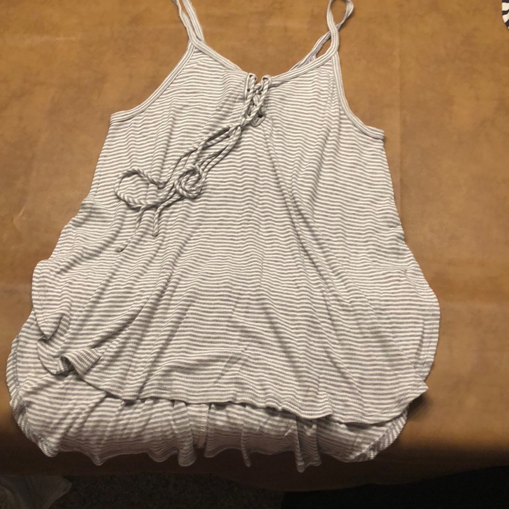 Stripped Tie Front Tank